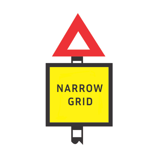 Warning of narrow grid ahead