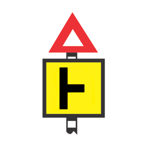 Warning of side road ahead