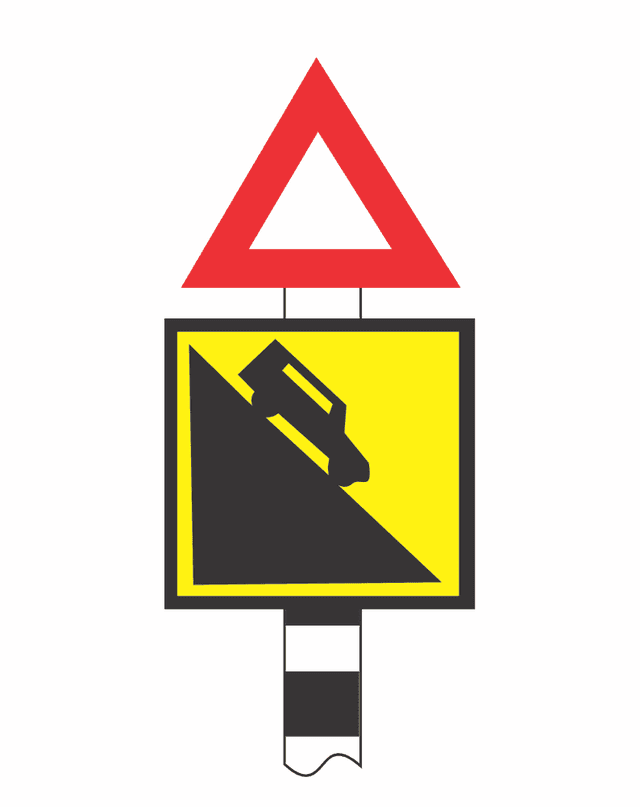 Warning of steep descent ahead