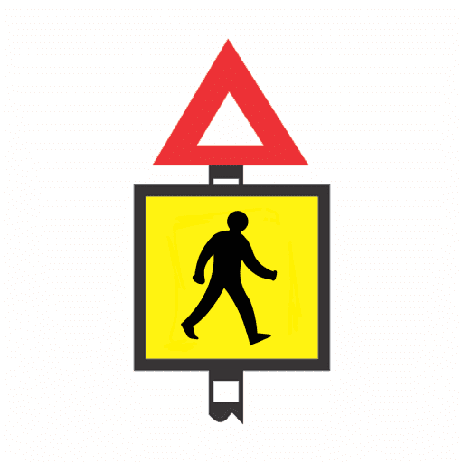 Warning to look out for pedestrians on the road ahead