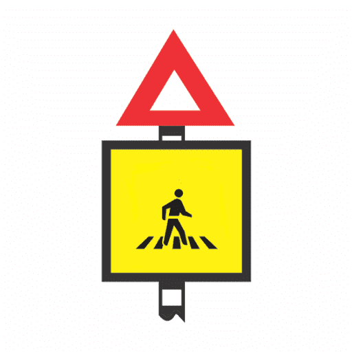 Warning of pedestrian crossing ahead