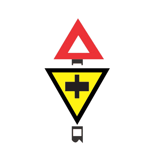 Warning of a stop or give way sign ahead