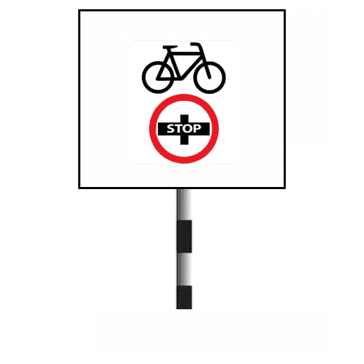 All cyclists shall stop immediately before entering the road directly ahead and give precedence to all traffic in the road directly ahead