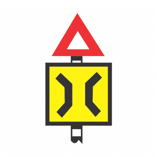 Warning of narrow bridge ahead