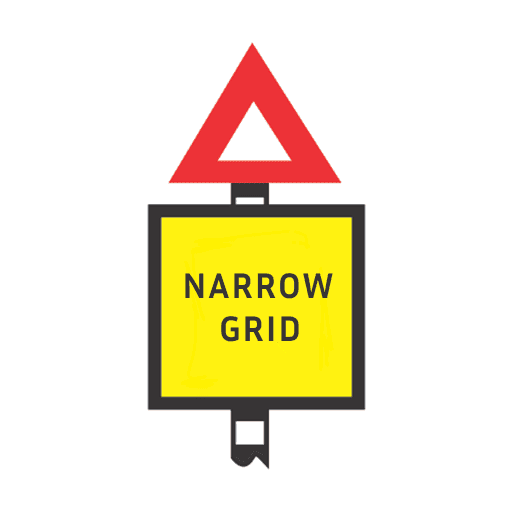 Warning of narrow grid ahead