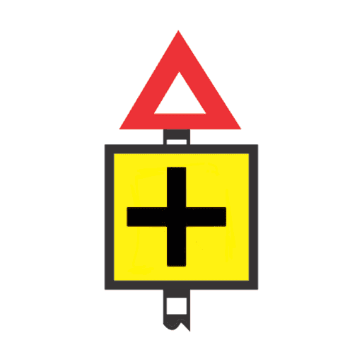 Warning of cross road ahead