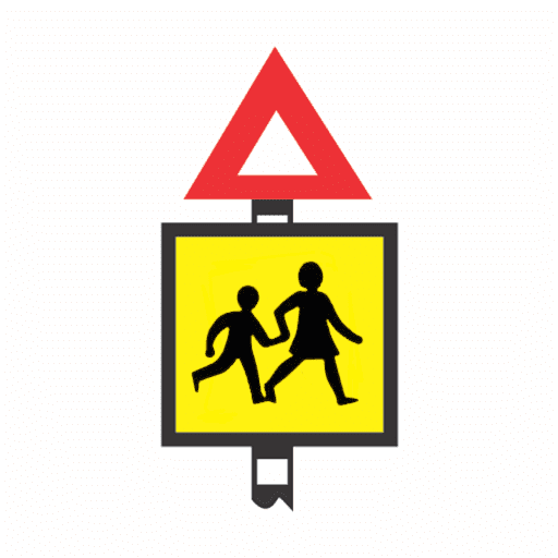 Warning to look out for children on the road ahead