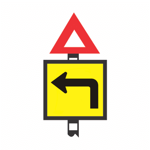 Warning of sharp curve ahead