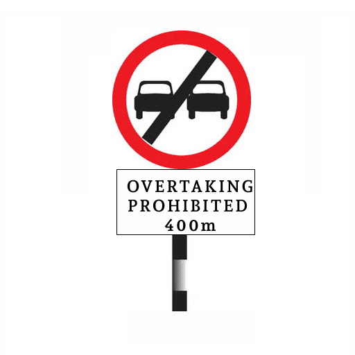 Overtaking prohibited for the distance indicated