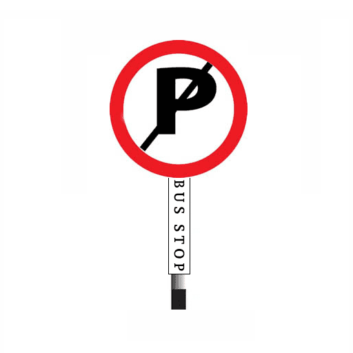 Stopping prohibited for all vehicles except a bus stopping to set down or pickup vehicles