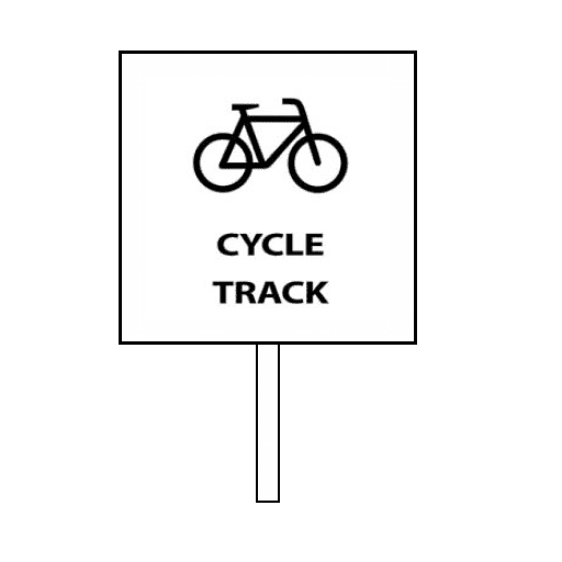 Sign indicating the existence of a cycle track