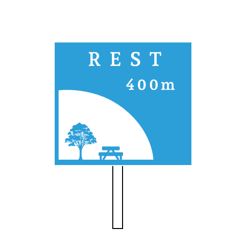 Sign for a rest place ahead