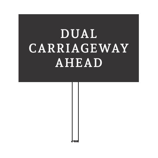 Informative sign indicating a dual carriageway ahead