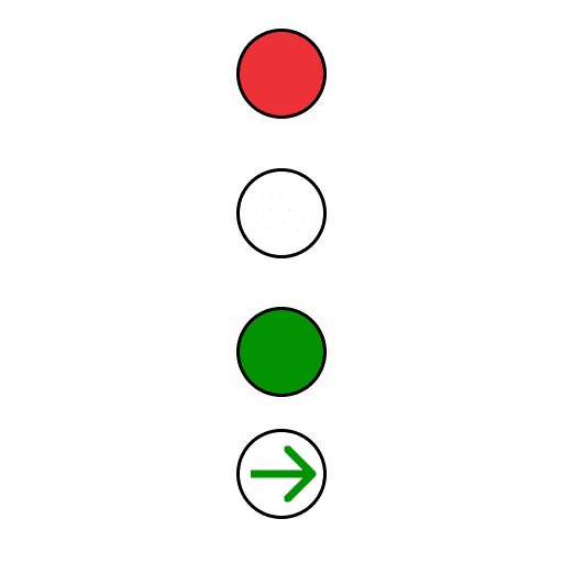 Proceed with caution. The green arrow indicates that traffic from all other directions has been stopped